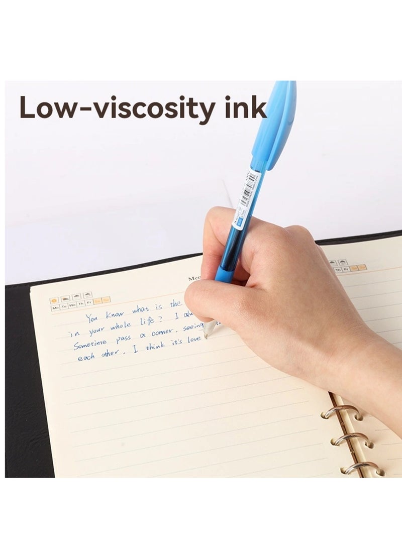 Deli 12-Piece Q130 Ballpoint Pen 0.7mm Tip With Soft Grip Blue Ink - Image 3