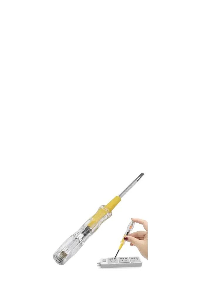 3pcs Test Screwdriver Set Long Pen Yellow 4"x180mm 100-500V