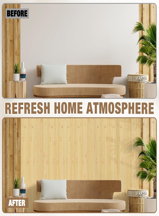EYAYEN Natural Bamboo Wall Panel Covering Roll, Flexible Pole Wrap Wainscoting Interior Wall Cladding Panel for Kitchen Island, Ceiling Tile, Bedroom, Living Room Decor (16" H x 96" L, Natural) - Image 5