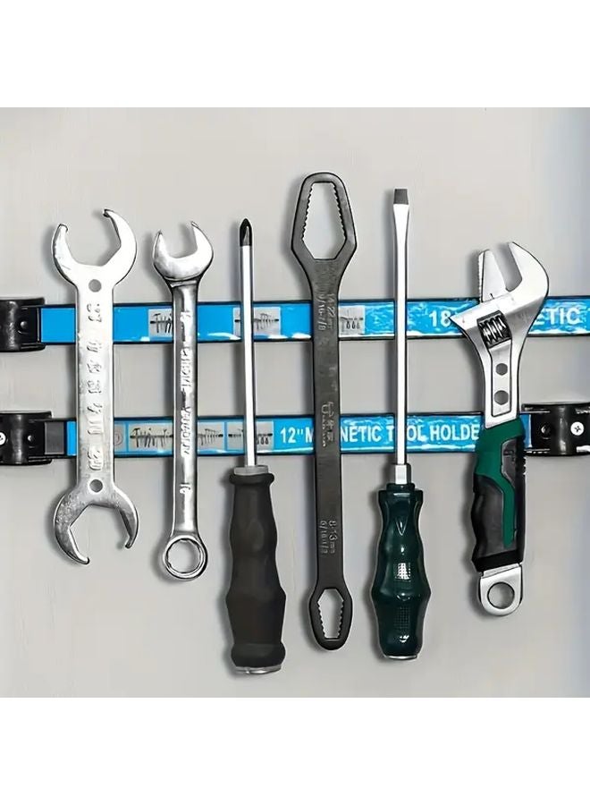 2 Sets 12 Inch Heavy Duty Magnetic Tool Holder Bar Stainless Steel Organizer - Image 2