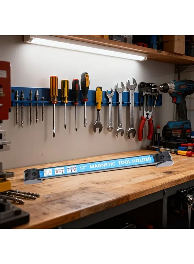 2 Sets 12 Inch Heavy Duty Magnetic Tool Holder Bar Stainless Steel Organizer - Image 1