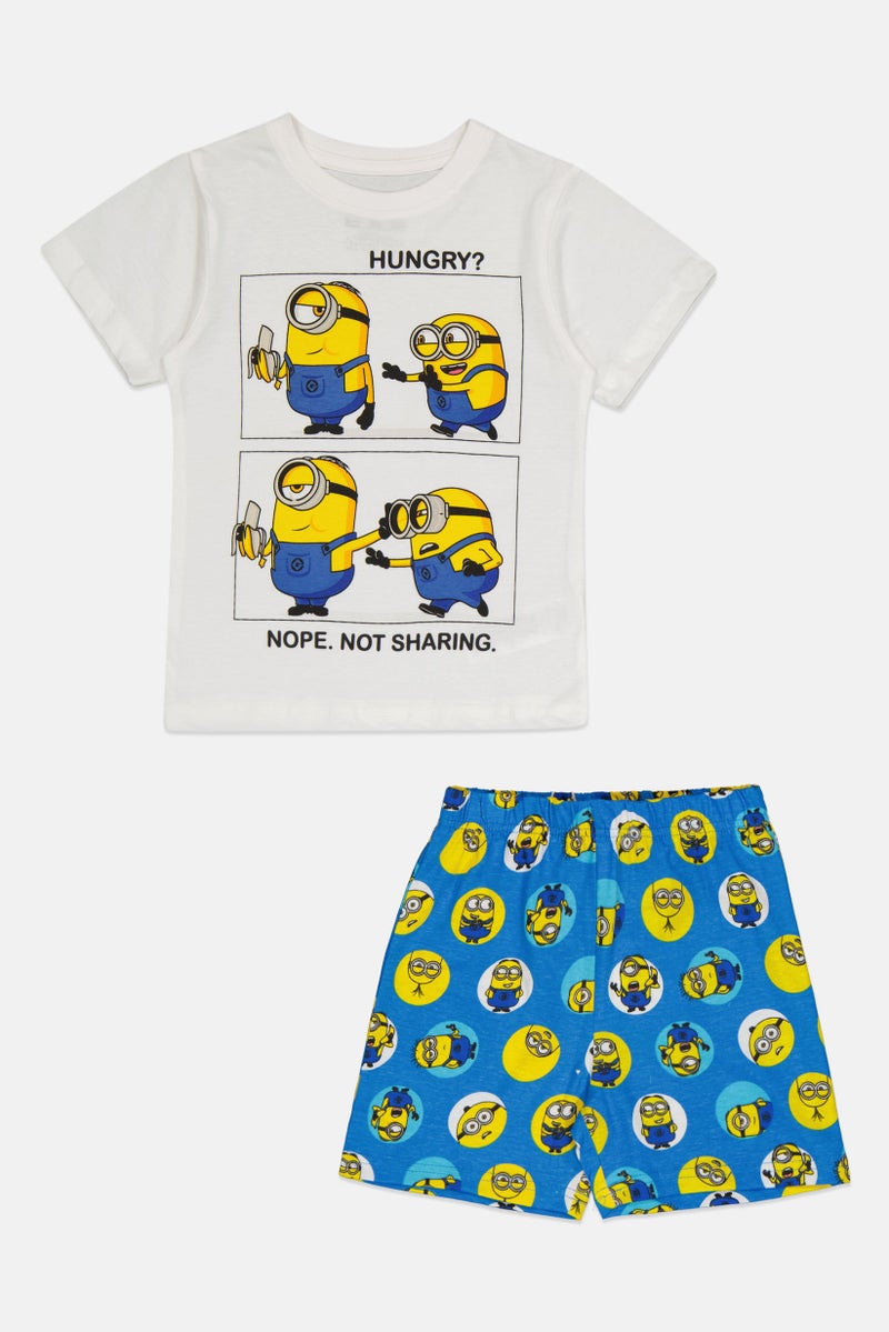 ILLUMINATION ENTERTAINMENT Toddlers Boy 2 Pieces Minions Top And Shorts Pajama Set, Multicolor - Image 1