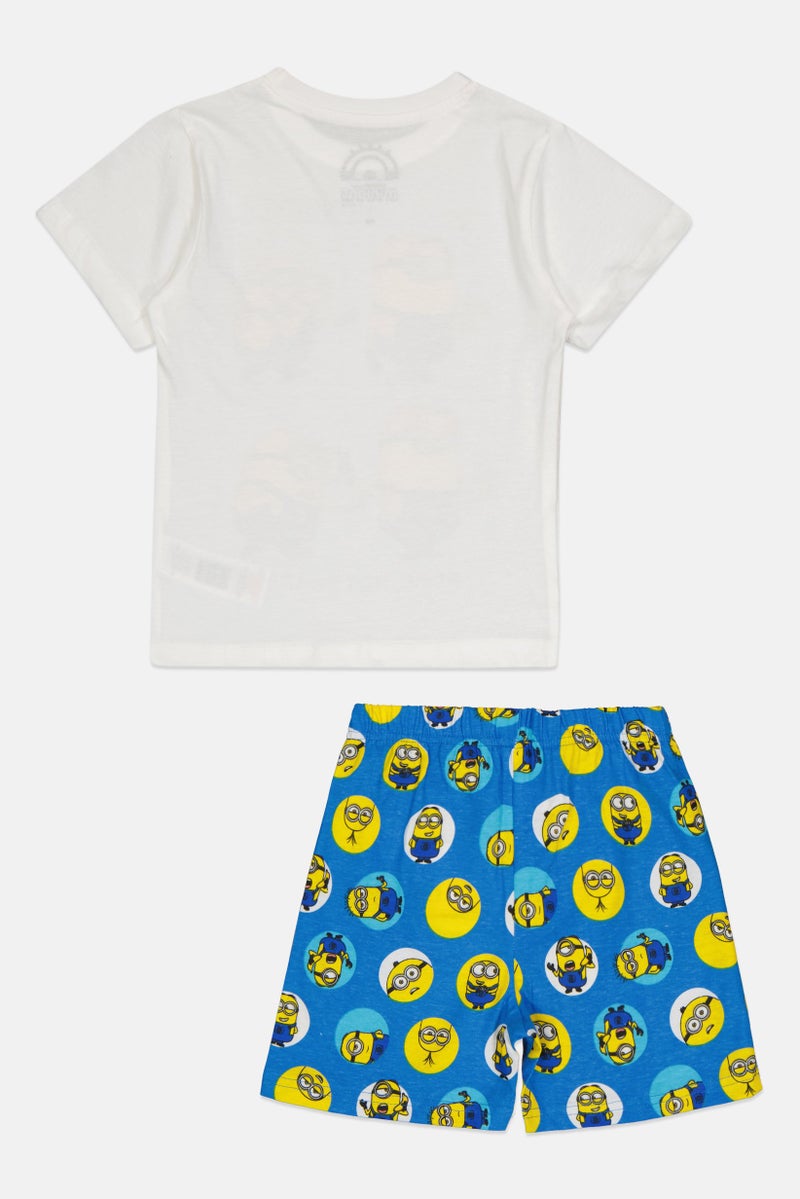 ILLUMINATION ENTERTAINMENT Toddlers Boy 2 Pieces Minions Top And Shorts Pajama Set, Multicolor - Image 2