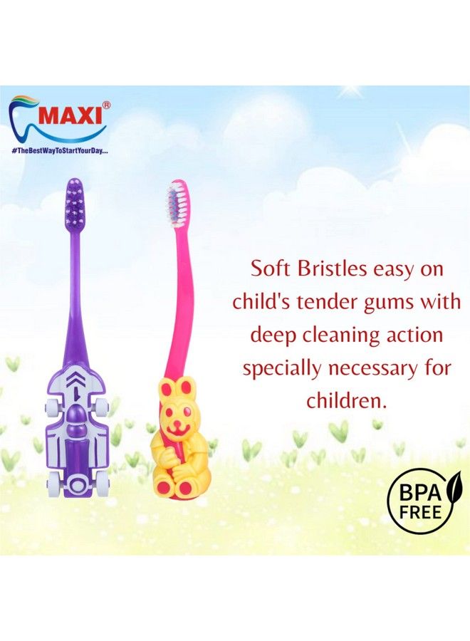 Maxi مجموعة العناية بالفم مكونة من 6 (3 أطفال) فرشاة أسنان زوم سيارة للأطفال و(3 أطفال) فرشاة أسنان بينغو للأطفال - Image 3
