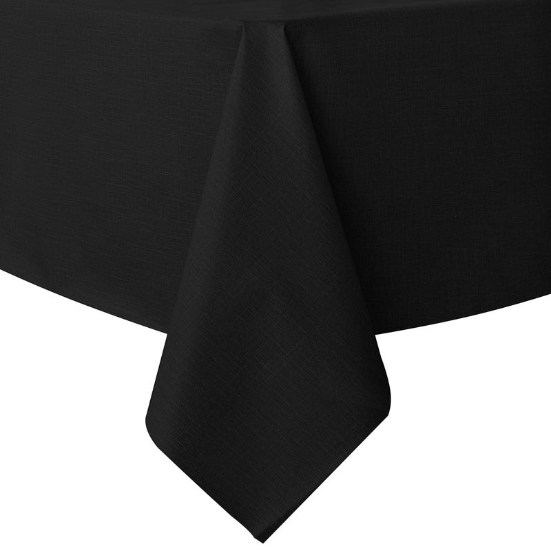 sancua 100 Waterproof Rectangle PVC Tablecloth  60 x 84 Inch  Oil Proof Spill Proof Vinyl Table Cloth Wipe Clean Table Cover for Dining Tables Buffet Parties and Camping Black