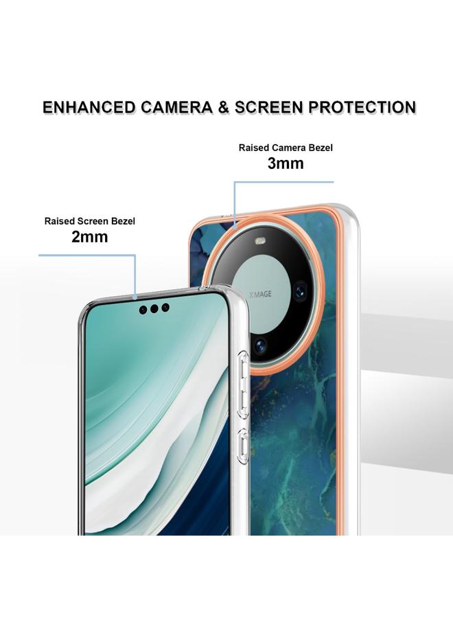 Zaboon Case For Huawei Mate 60 Pro Electroplating Marble Dual-side IMD Phone Case - Image 4