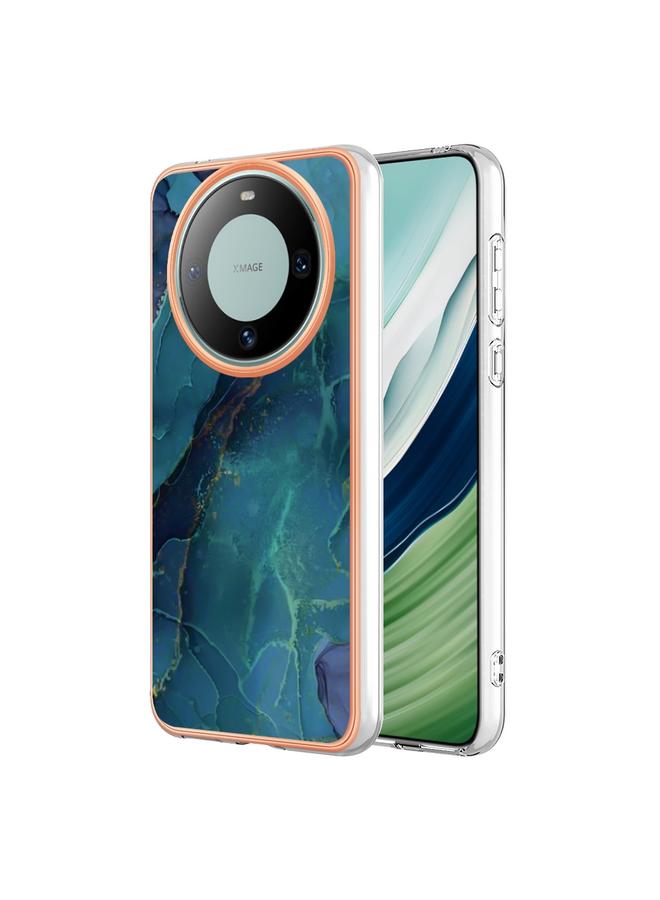 Zaboon Case For Huawei Mate 60 Pro Electroplating Marble Dual-side IMD Phone Case - Image 1