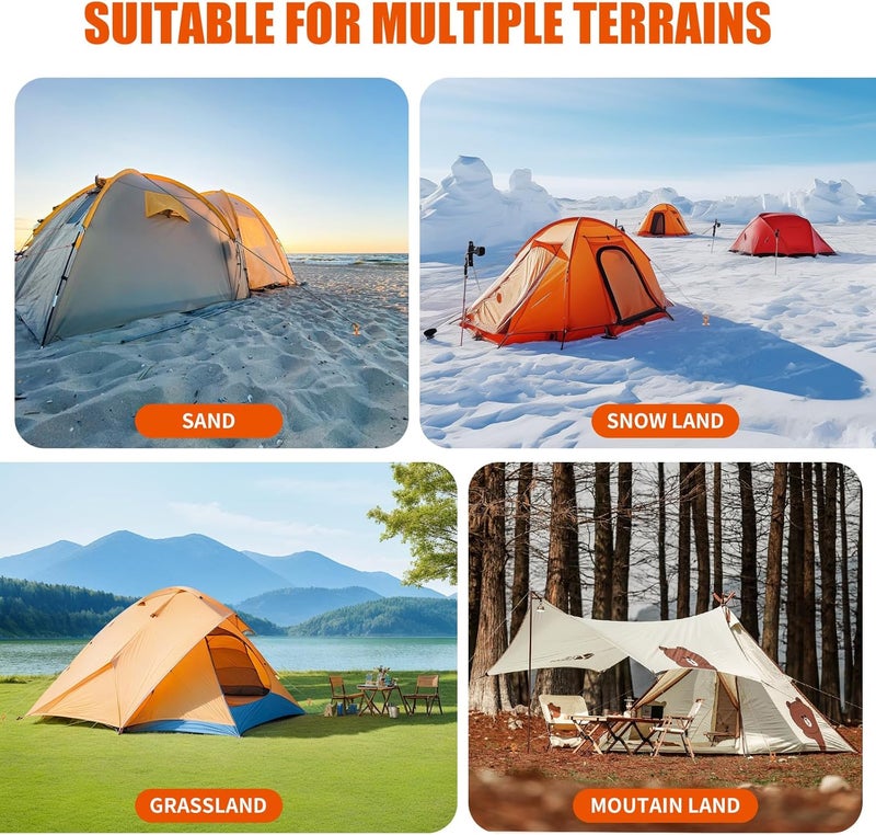 Phopich Ground Anchor Screw in, 4 Pack Spiral Trampoline Anchors with Nut and Tool Swing Set Anchors Tent Stakes High Wind Heavy Duty for Sheds, Carports, Mobile Home Orange - Image 5