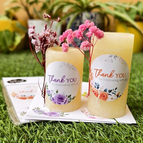 weRevel Thank You for Celebrating with Us Party Stickers, 40 Pieces, 2inches, Round, 4 Unique Designs, Made of Sticker Paper, 40 Labels - Image 2