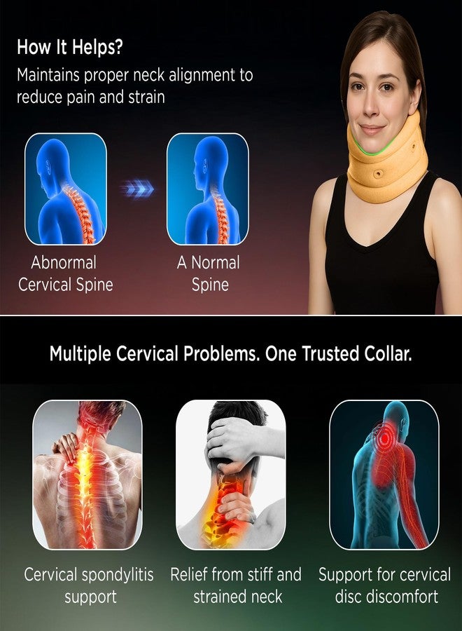 Dr Trust USA 4102 Cervical Collar Soft with Support High-Density Foam Neck Brace for Cervical Pain, Spondylosis, Injury, Immobilization & Posture Correction, Neck Collar for Men & Women - Medium - Image 3