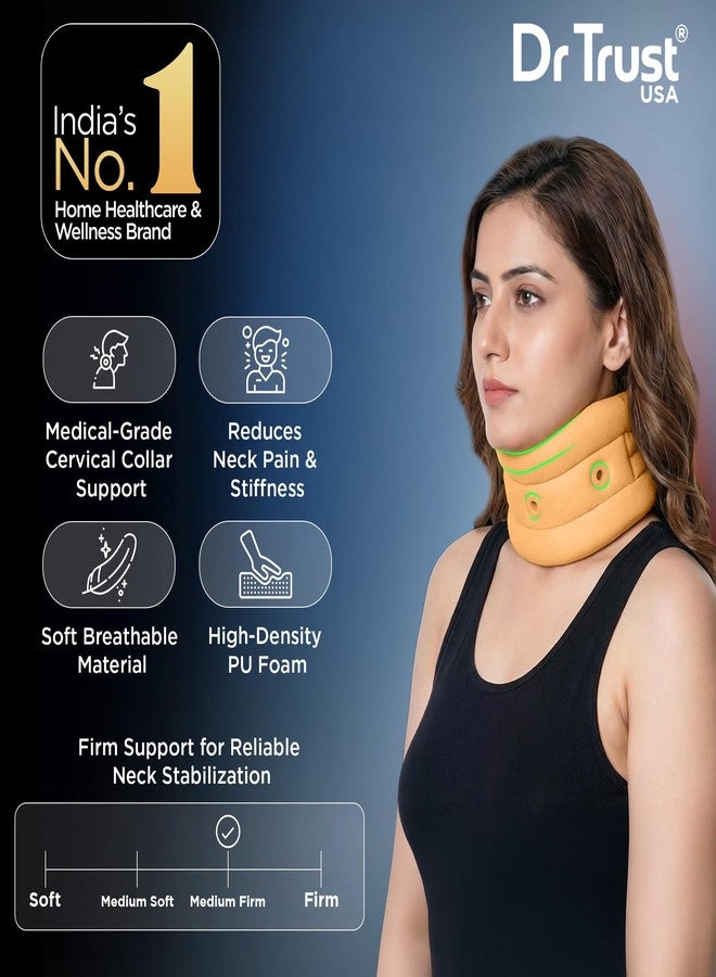 Dr Trust USA 4102 Cervical Collar Soft with Support High-Density Foam Neck Brace for Cervical Pain, Spondylosis, Injury, Immobilization & Posture Correction, Neck Collar for Men & Women - Medium - Image 2