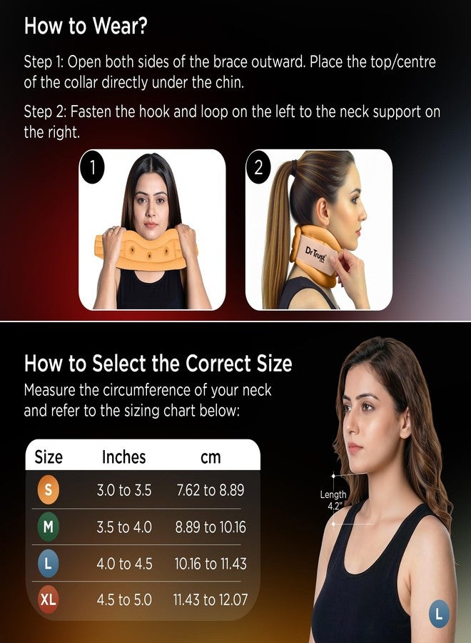 Dr Trust USA 4102 Cervical Collar Soft with Support High-Density Foam Neck Brace for Cervical Pain, Spondylosis, Injury, Immobilization & Posture Correction, Neck Collar for Men & Women - Medium - Image 5