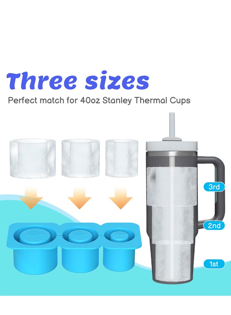 Stanley ice cube tray, suitable for 40oz Stanley water glass ice making mold, reusable cylindrical silicone ice cube mold, can be used for ice drinks, juice - Image 3
