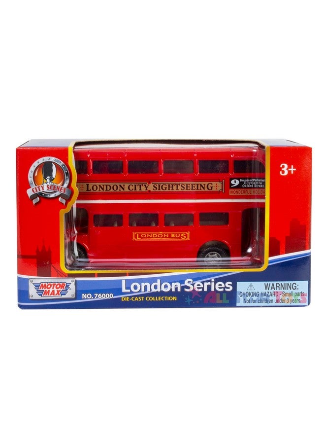 MOTORMAX حافلة لندن ذات الطابقين، حمراء - موتورماكس 76002 - 4.75" نموذج سيارة مصنوعة من الصب - Image 2