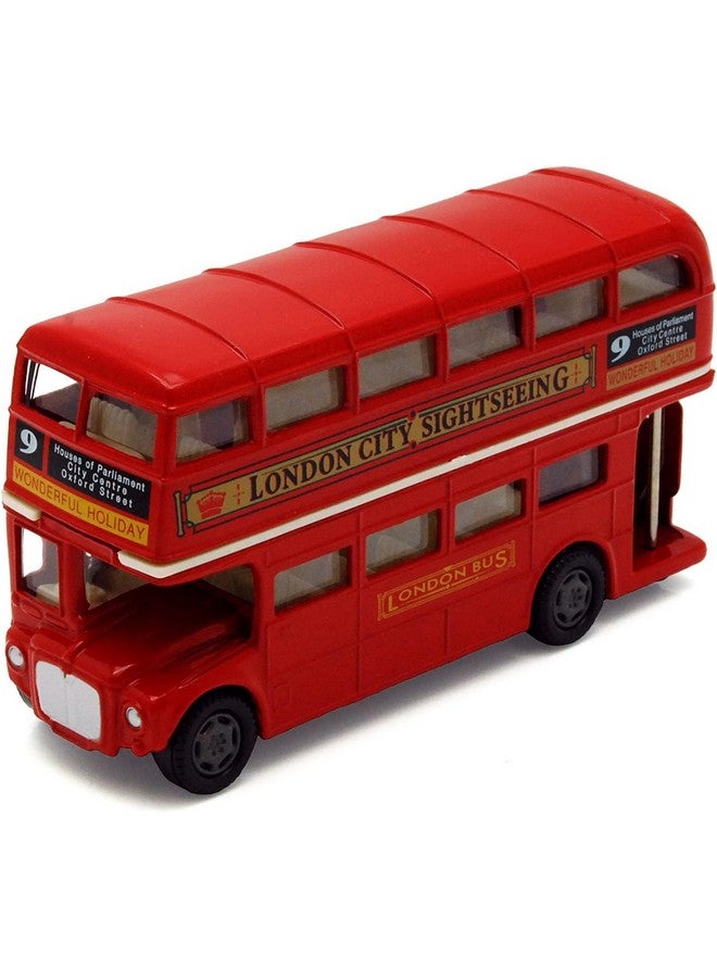 MOTORMAX حافلة لندن ذات الطابقين، حمراء - موتورماكس 76002 - 4.75" نموذج سيارة مصنوعة من الصب - Image 1
