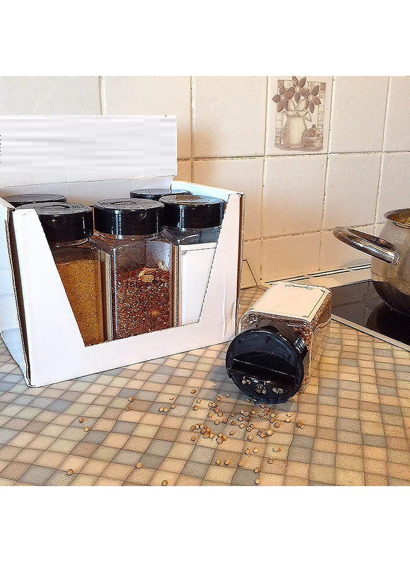 MARMIX MARMIX Salt Pepper Glass Jar Spice Holder Dispensers Oregano and Chilly Flakes Dispenser Shaker Masala jar Spice Container Square 120 ML Each Bottle 3 6  - Image 5