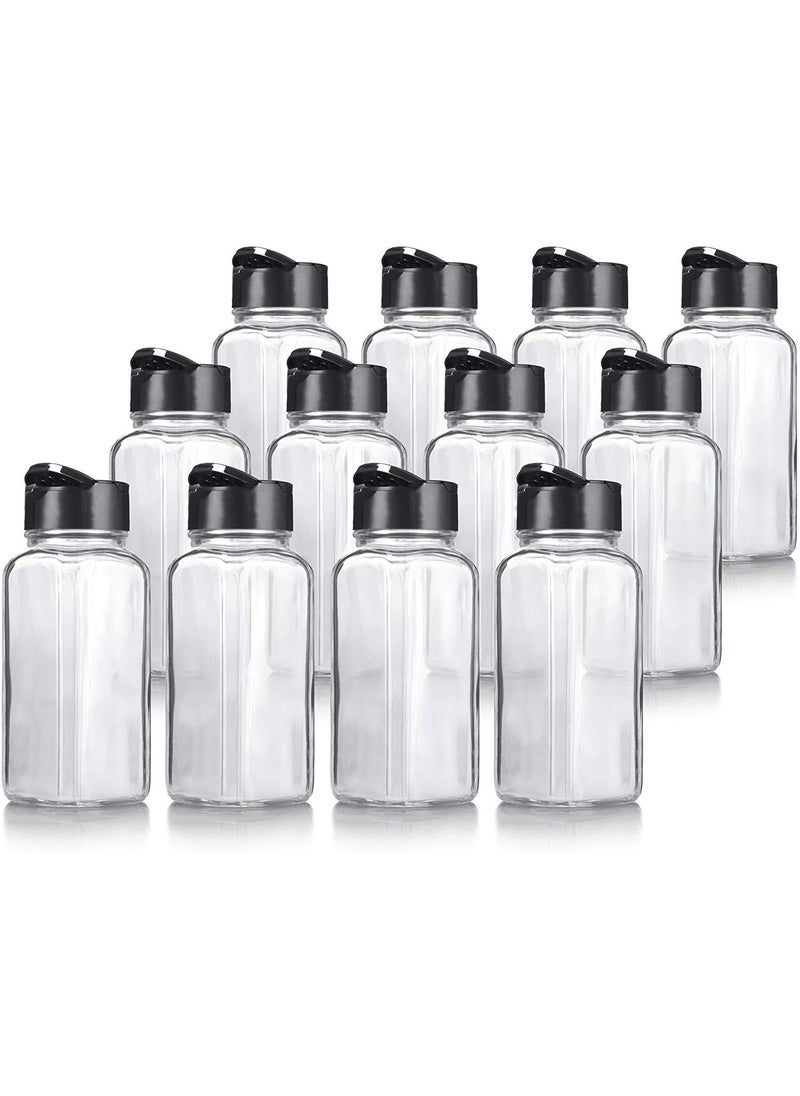 MARMIX MARMIX Salt Pepper Glass Jar Spice Holder Dispensers Oregano and Chilly Flakes Dispenser Shaker Masala jar Spice Container Square 120 ML Each Bottle 3 6  - Image 1