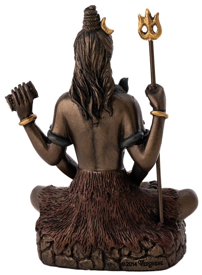 Top Collection Mini Lord Shiva Statue in Lotus Pose - Hindu God and Destroyer of Evil Sculpture in Premium Cold Cast Bronze - 3.2-Inch Collectible Figurine (Sm. Shiva) - Image 3