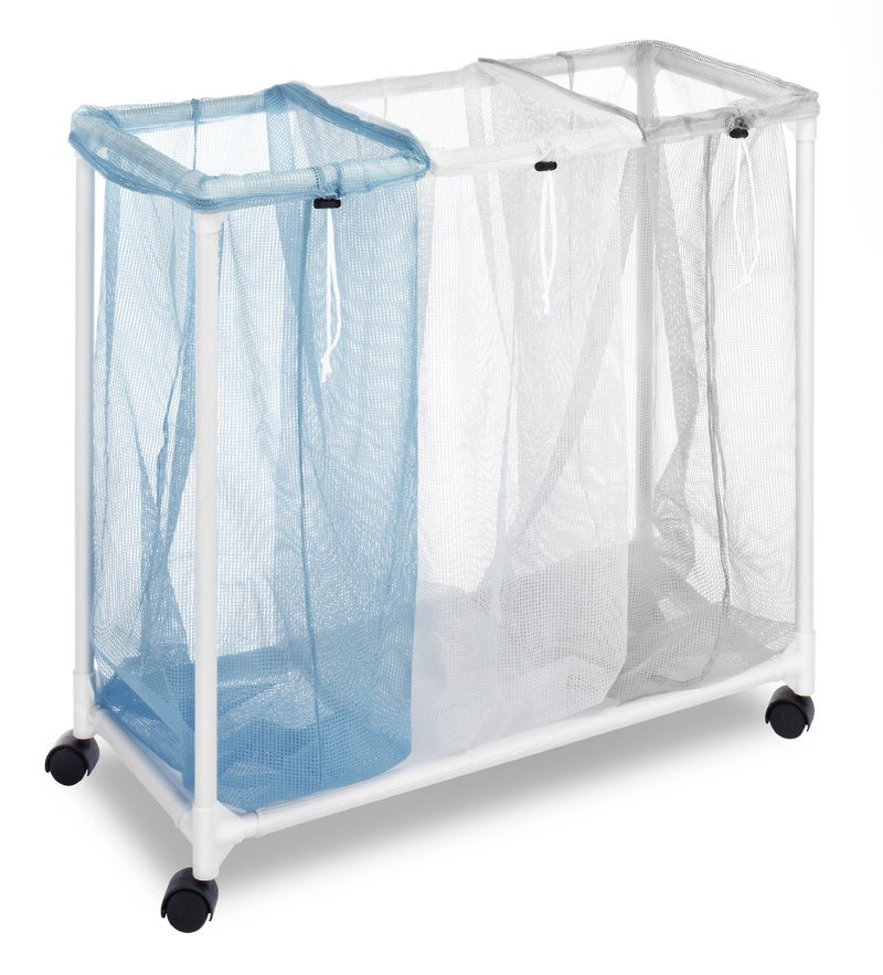 Whitmor Triple Laundry Sorter with Wheels - Image 1