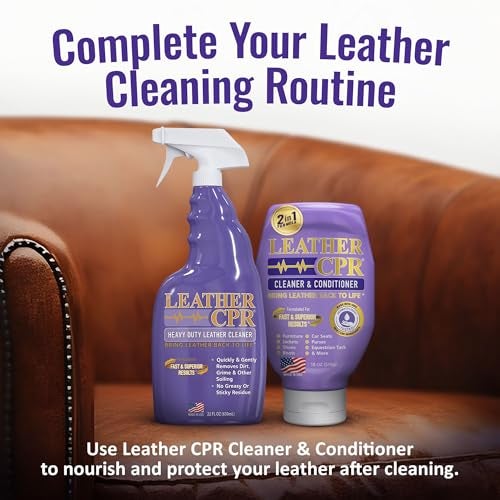 Leather CPR Heavy Duty Leather Cleaner 22oz, Car Leather CPR Cleaner and Conditioner Companion for Heavily Soiled Car Seats, Couches, Purses, Boots, Saddles, Purses & Shoes - Image 4