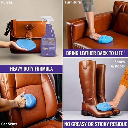 Leather CPR Heavy Duty Leather Cleaner 22oz, Car Leather CPR Cleaner and Conditioner Companion for Heavily Soiled Car Seats, Couches, Purses, Boots, Saddles, Purses & Shoes - Image 2