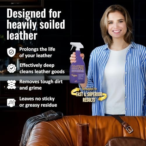 Leather CPR Heavy Duty Leather Cleaner 22oz, Car Leather CPR Cleaner and Conditioner Companion for Heavily Soiled Car Seats, Couches, Purses, Boots, Saddles, Purses & Shoes - Image 5