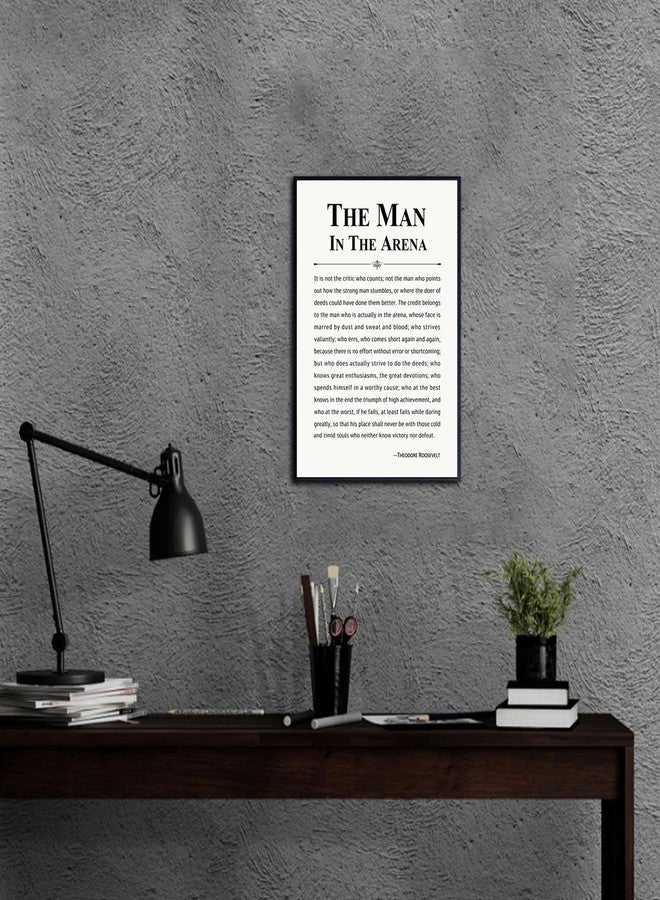 Howwii Inspirational Wall Art Office Decor The Man in the Arena Motivational Positive Quote Canvas Print Gift for Men&Women Framed Canvas Wall Decor 12”x16” - Image 3