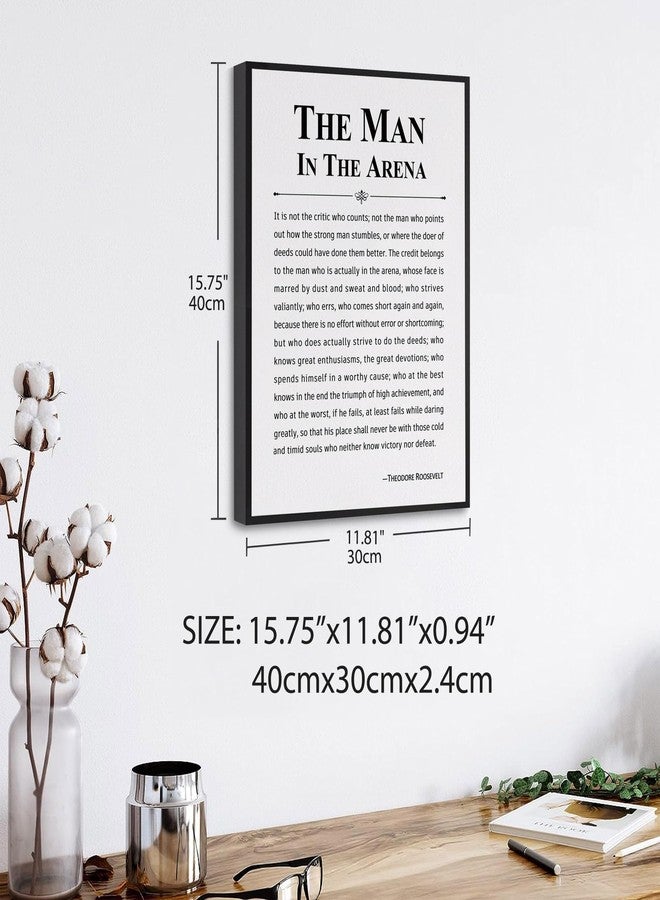 Howwii Inspirational Wall Art Office Decor The Man in the Arena Motivational Positive Quote Canvas Print Gift for Men&Women Framed Canvas Wall Decor 12”x16” - Image 2