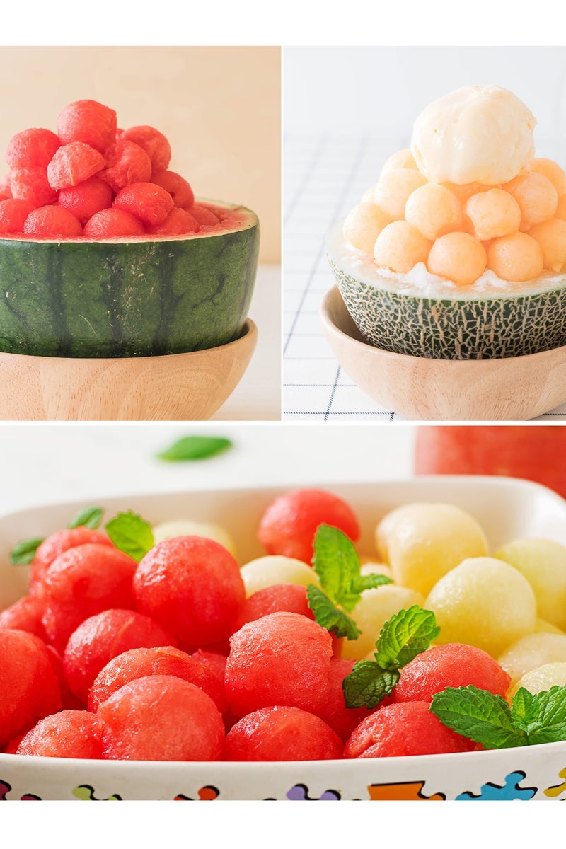 YANCI مجموعة أدوات الفاكهة ، مكبس البطيخ ، حفارة الفاكهة ، مغرفة الفاكهة ، سكين نحت الفاكهة ، 3 قطع طقم مساعد مطبخ من الفولاذ المقاوم للصدأ من الدرجة الغذائية - Image 5