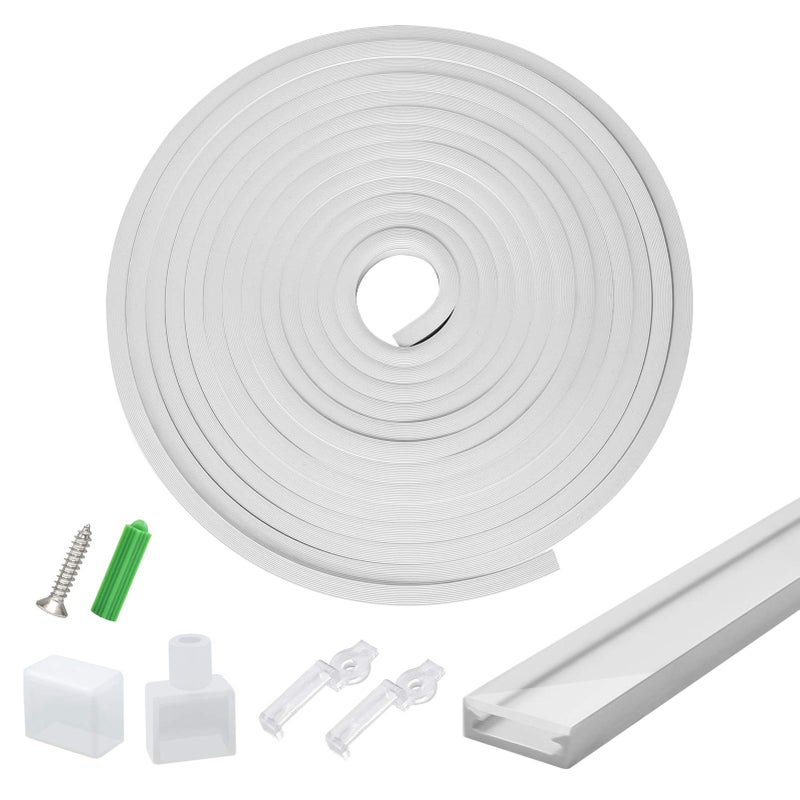 LEDLightsWorld Silicone LED Channel System, NEON Tube for 10mm DIY LED Rope Light Strip, Aluminum Profile New Substitutes, Waterproof IP67,13x5mm 16.4FT/5M Suit for Indoor Outdoor Flexible LED Light Strip Lighting - Image 1