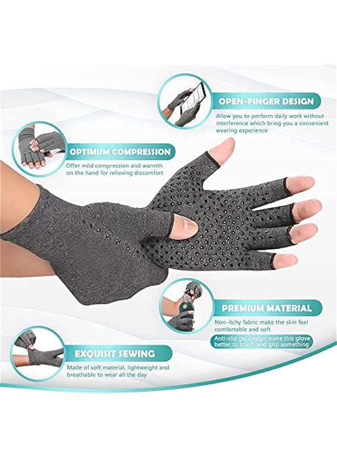 MOXO Fingerless Anti Arthritis Gloves, ression Gloves for Women Men, AntiSlip OpenFinger Gloves for omfort , Hand Fatigue, Swelling, Sports, Providing Warmth and Increase CirculationS - Image 2