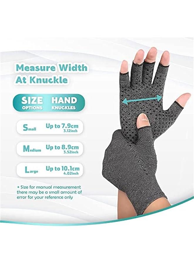 MOXO Fingerless Anti Arthritis Gloves, ression Gloves for Women Men, AntiSlip OpenFinger Gloves for omfort , Hand Fatigue, Swelling, Sports, Providing Warmth and Increase CirculationS - Image 4