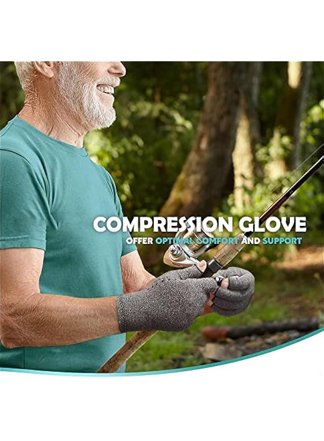 MOXO Fingerless Anti Arthritis Gloves, ression Gloves for Women Men, AntiSlip OpenFinger Gloves for omfort , Hand Fatigue, Swelling, Sports, Providing Warmth and Increase CirculationS - Image 5