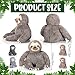 Kasyat 5 Pcs Sloth Stuffed Animals Set 13 Inch Large Mommy Sloth Stuffed Plush Toy with 4 Babies Soft Cuddly Plushies for Kids Adults Valentines Day Easter Birthday Gifts Baby Shower Party Favors - Image 4