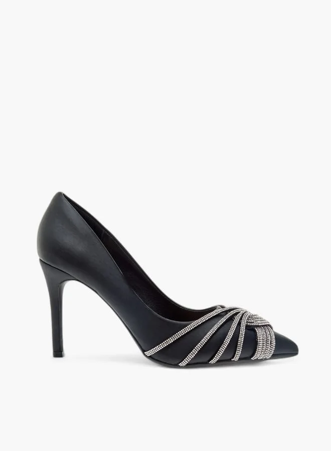 Flora Bella By Shoexpress Women Embellished Slip-On Pumps with Stiletto Heels