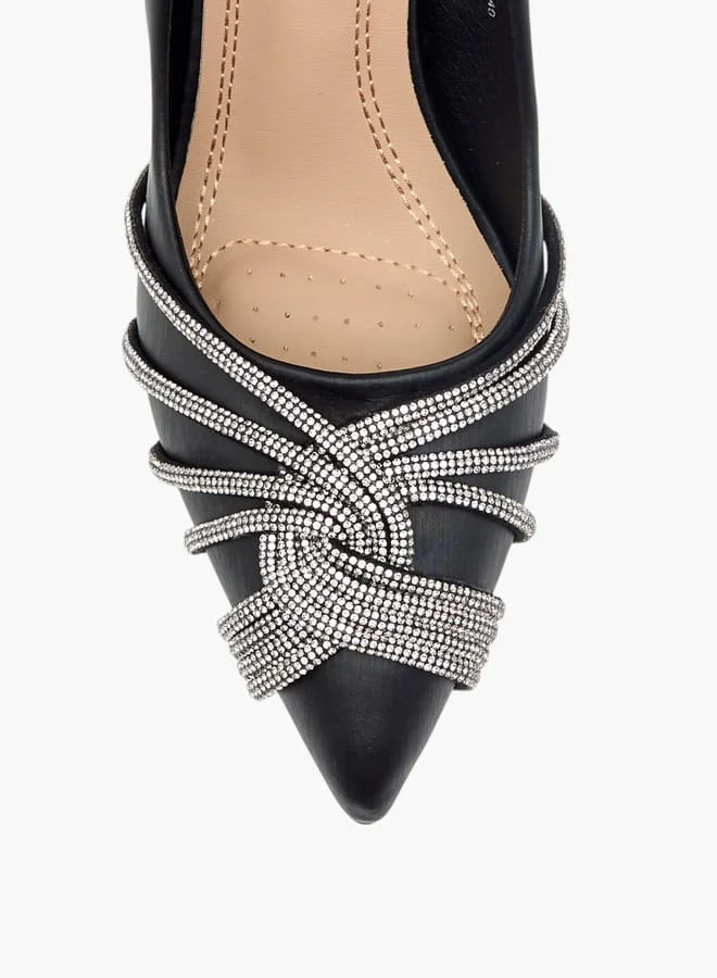 Flora Bella By Shoexpress Women Embellished Slip-On Pumps with Stiletto Heels