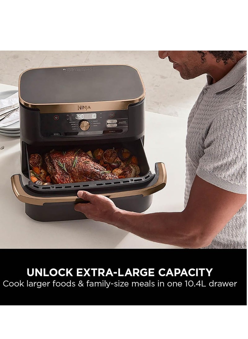 Ninja Foodi FlexDrawer Air Fryer, Dual Zone with Removable Divider, Large 10.4L Drawer, 7-in-1, Air-Fryer, Air Fry, Roast, Bake, Crisp, Non-Stick Dishwasher Safe Parts AF500UKCP 10.4 L 2470 W AF500UKCP ‎Black/Copper - Image 4