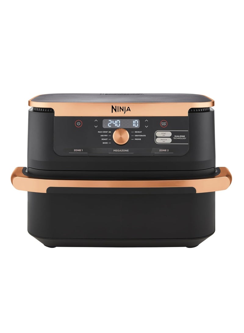 Ninja Foodi FlexDrawer Air Fryer, Dual Zone with Removable Divider, Large 10.4L Drawer, 7-in-1, Air-Fryer, Air Fry, Roast, Bake, Crisp, Non-Stick Dishwasher Safe Parts AF500UKCP 10.4 L 2470 W AF500UKCP ‎Black/Copper - Image 1