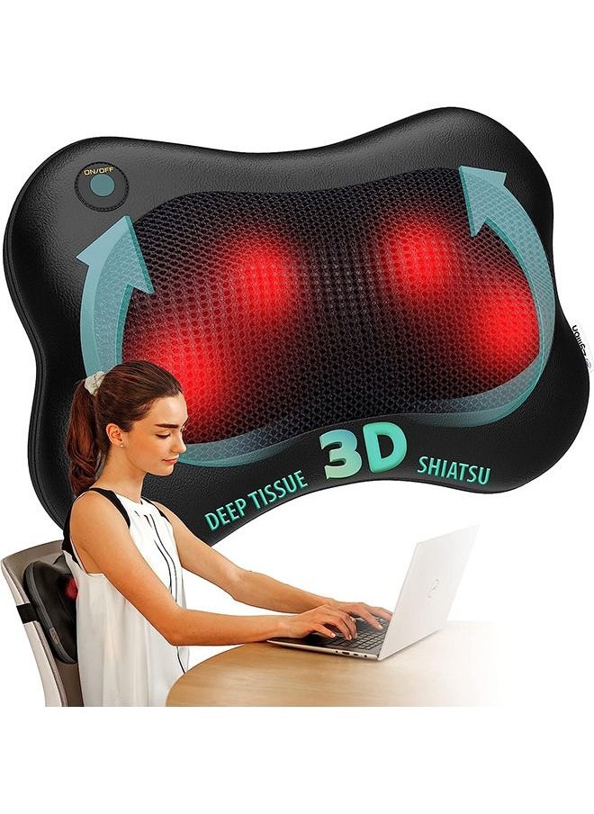 Arabest Shiatsu Back and Neck Massager - 3D Kneading Deep Tissue Massage Pillow with Heat for Muscle Pain Relief, Chairs and Cars - Black  - Image 1