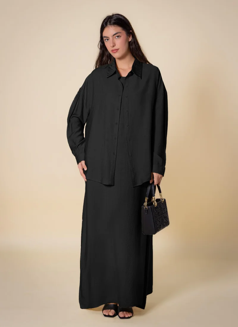 SHAPES MAXI SHIRT DRESS