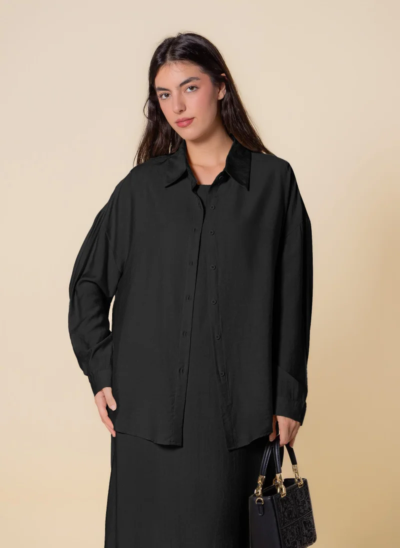 SHAPES MAXI SHIRT DRESS