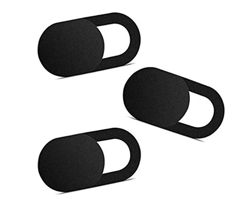 DELFINO 6-Pack Ultra-Thin Webcam Cover Slide for MacBook Pro, Laptop, iPad, iPhone – Privacy Protector (Black)