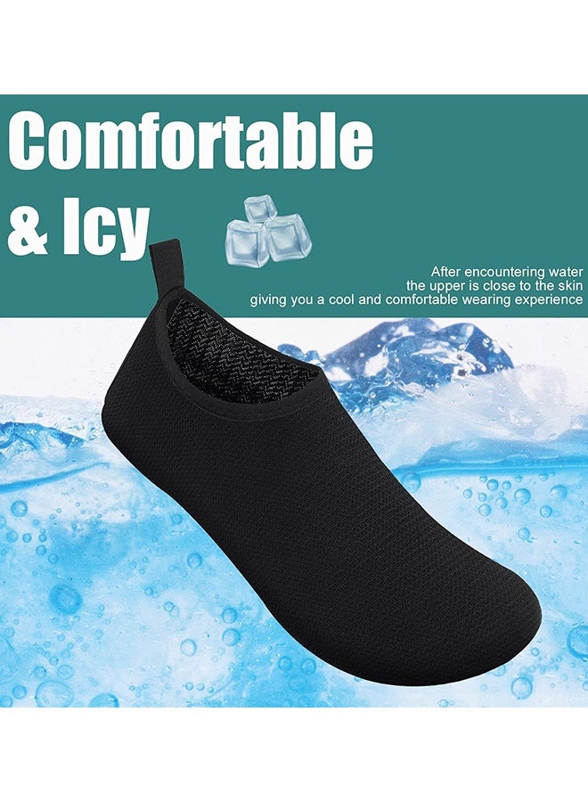Water Shoes for Women Men, Outdoor Beach Shoes Swimming Aqua Socks Quick-Dry Snorkeling Shoes Surfing Yoga Pool Exercise Water Shoes Size 40-41 (Pinstripe) - Image 4