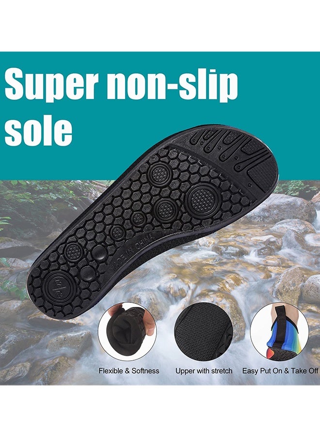 Water Shoes for Women Men, Outdoor Beach Shoes Swimming Aqua Socks Quick-Dry Snorkeling Shoes Surfing Yoga Pool Exercise Water Shoes Size 40-41 (Pinstripe) - Image 2
