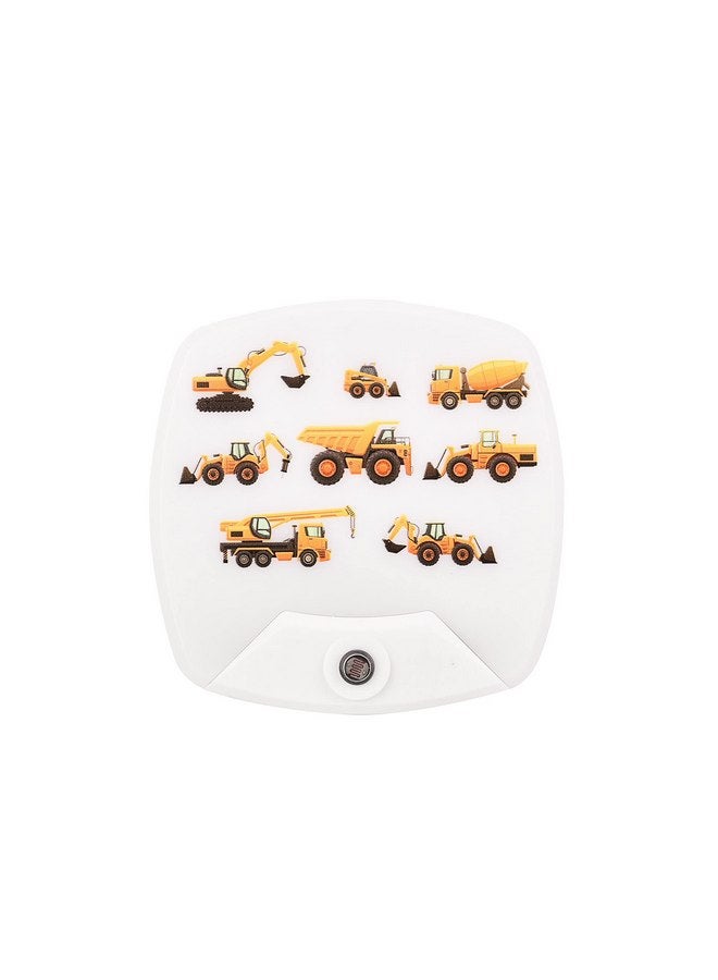 عبوة من قطعتين - مصباح ليلي LED قابل للتوصيل بمقبس كهربائي على شكل مركبة هندسية كرتونية للأطفال - مصباح حائط للعناية الجيدة بالأطفال مع مستشعر ضوء النوم ومصابيح ليلية يتم التحكم فيها تلقائيًا لإرضاع الطفل - Image 1