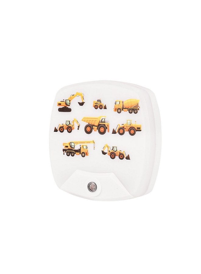 عبوة من قطعتين - مصباح ليلي LED قابل للتوصيل بمقبس كهربائي على شكل مركبة هندسية كرتونية للأطفال - مصباح حائط للعناية الجيدة بالأطفال مع مستشعر ضوء النوم ومصابيح ليلية يتم التحكم فيها تلقائيًا لإرضاع الطفل - Image 2