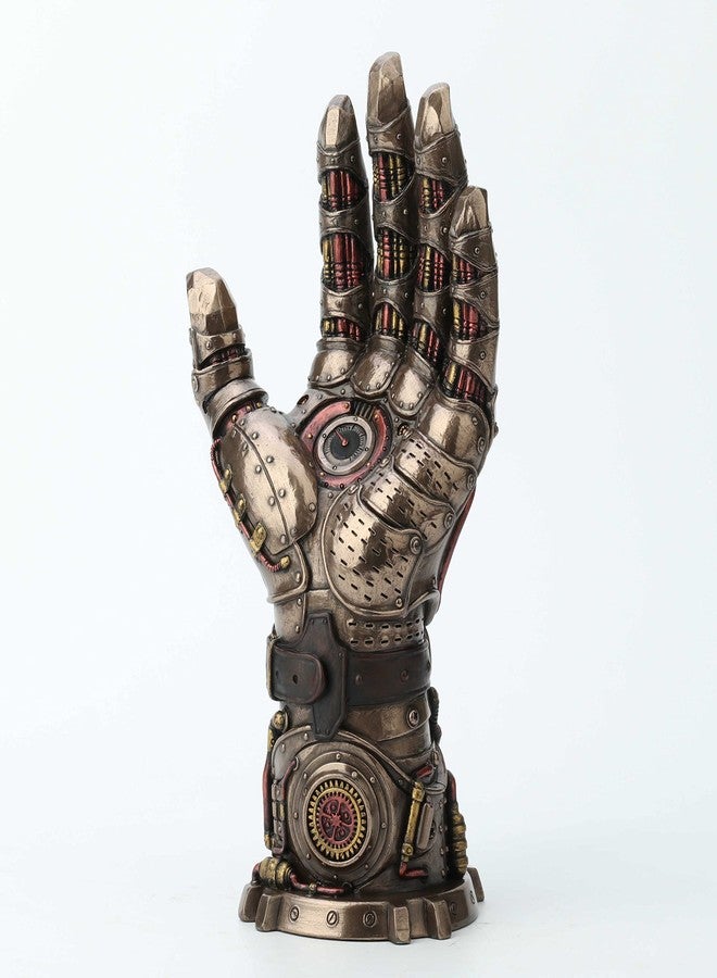 Veronese Design 10 Inch Steampunk Gauntlet of Goodwill Resin Sculpture Cold Cast Bronze Finish - Image 1