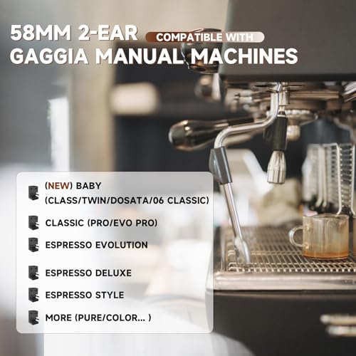 GURUDAR 58mm Bottomless Portafilter with Double Shot Filter Basket & Wood Handle for Gaggia Classic, Espresso Pure, Color, Dose, Evolution, Baby Twin and More Semi-Automatic Espresso Machine - Image 4