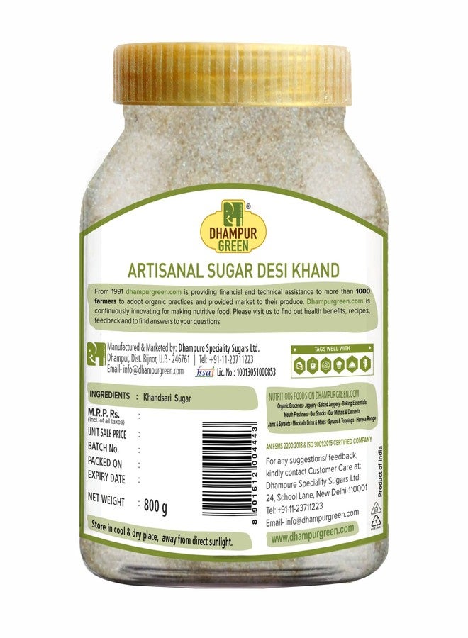 Dhampurgreen Sulphurless Desi Khand, 1.6Kg (800Gx2) | Cane Sugar | Khandsari Sugar | No Chemical | No Color | No Preservatives - Image 2