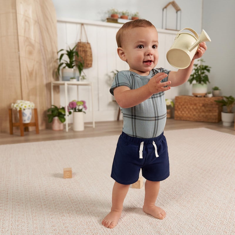 Gerber Baby Boys Toddler 3-Pack Pull-On Knit Shorts, Blues, 2T - Image 5